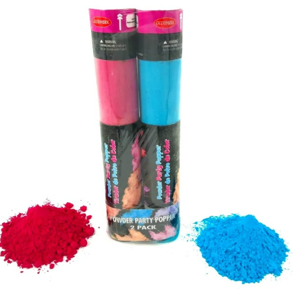 2pk Powder Poppers Pink/Blue Gender Reveal